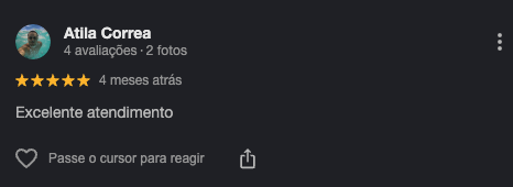 Avaliação 5 estrelas no Google de Atila Correa sobre a Multimetais